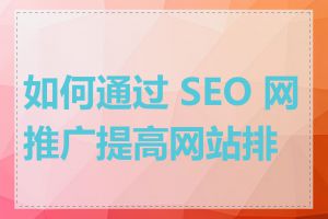 如何通过 SEO 网推广提高网站排名