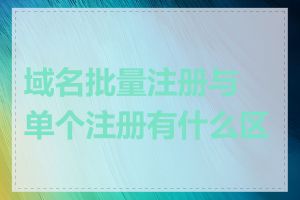 域名批量注册与单个注册有什么区别