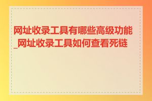 网址收录工具有哪些高级功能_网址收录工具如何查看死链接