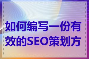 如何编写一份有效的SEO策划方案