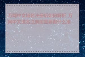 万网中文域名注册后如何解析_万网中文域名注册前需要做什么准备