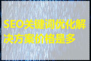 SEO关键词优化解决方案价格是多少