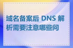 域名备案后 DNS 解析需要注意哪些问题