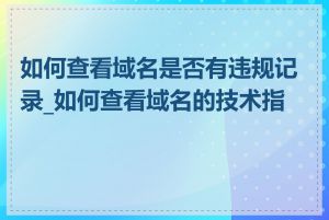 如何查看域名是否有违规记录_如何查看域名的技术指标