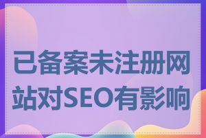 已备案未注册网站对SEO有影响吗