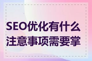 SEO优化有什么注意事项需要掌握