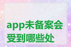 app未备案会受到哪些处罚