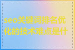 seo关键词排名优化的技术难点是什么