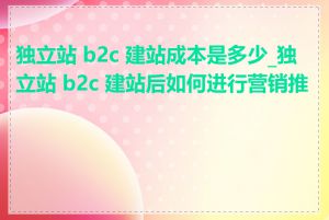 独立站 b2c 建站成本是多少_独立站 b2c 建站后如何进行营销推广