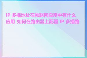 IP 多播地址在物联网应用中有什么应用_如何在路由器上配置 IP 多播路由