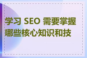 学习 SEO 需要掌握哪些核心知识和技能