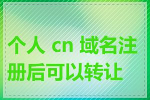 个人 cn 域名注册后可以转让吗