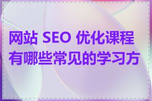 网站 SEO 优化课程有哪些常见的学习方式