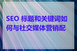 SEO 标题和关键词如何与社交媒体营销配合