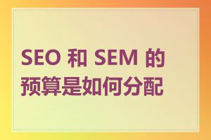 SEO 和 SEM 的预算是如何分配的