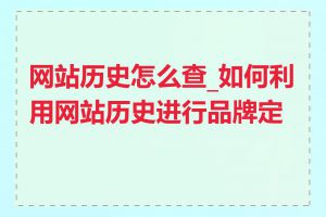 网站历史怎么查_如何利用网站历史进行品牌定位