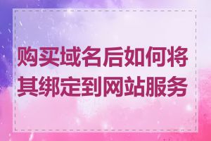 购买域名后如何将其绑定到网站服务器