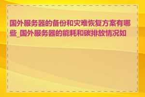 国外服务器的备份和灾难恢复方案有哪些_国外服务器的能耗和碳排放情况如何