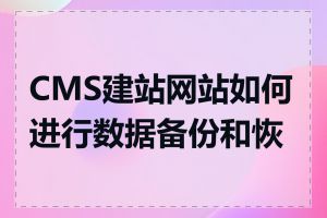 CMS建站网站如何进行数据备份和恢复