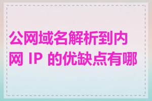 公网域名解析到内网 IP 的优缺点有哪些