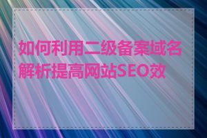 如何利用二级备案域名解析提高网站SEO效果