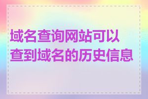 域名查询网站可以查到域名的历史信息吗