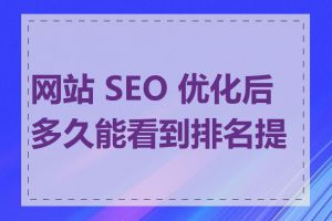 网站 SEO 优化后多久能看到排名提升