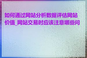 如何通过网站分析数据评估网站价值_网站交易时应该注意哪些问题