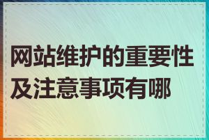 网站维护的重要性及注意事项有哪些