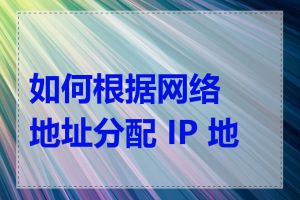 如何根据网络地址分配 IP 地址