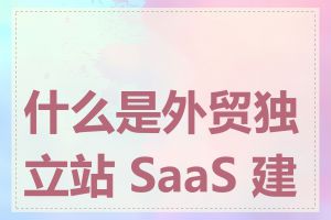 什么是外贸独立站 SaaS 建站