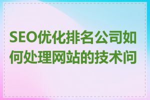 SEO优化排名公司如何处理网站的技术问题