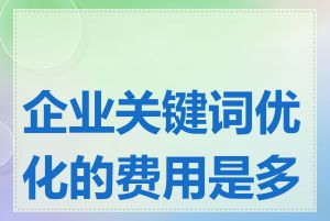 企业关键词优化的费用是多少