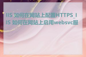 IIS 如何在网站上配置HTTPS_IIS 如何在网站上启用websvc服务