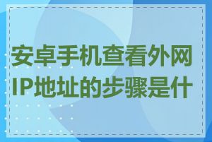 安卓手机查看外网IP地址的步骤是什么