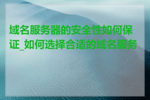 域名服务器的安全性如何保证_如何选择合适的域名服务器