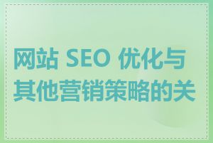 网站 SEO 优化与其他营销策略的关系