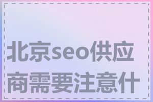 北京seo供应商需要注意什么