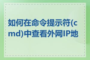 如何在命令提示符(cmd)中查看外网IP地址