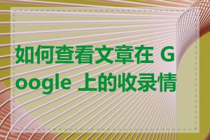 如何查看文章在 Google 上的收录情况