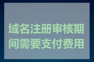 域名注册审核期间需要支付费用吗