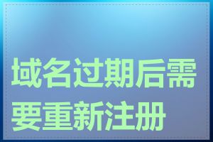 域名过期后需要重新注册吗