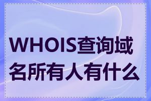 WHOIS查询域名所有人有什么用