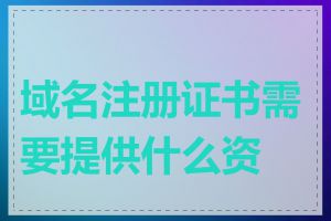 域名注册证书需要提供什么资料