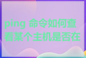 ping 命令如何查看某个主机是否在线