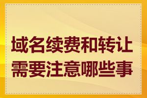 域名续费和转让需要注意哪些事项