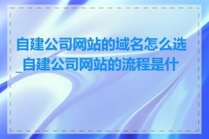 自建公司网站的域名怎么选_自建公司网站的流程是什么