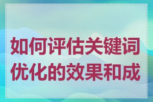 如何评估关键词优化的效果和成效