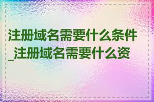 注册域名需要什么条件_注册域名需要什么资格