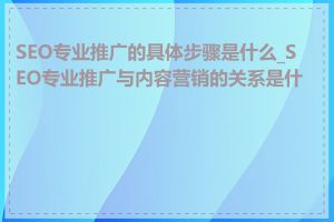 SEO专业推广的具体步骤是什么_SEO专业推广与内容营销的关系是什么